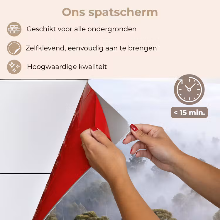 Natuur - Mist - Bos - Ochtend - Goud keuken achterwand spatscherm klein -spatscherm_NL