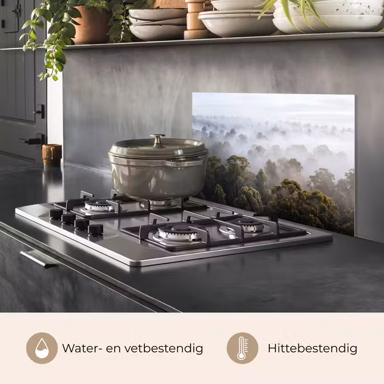 Natuur - Mist - Bos - Ochtend - Goud keuken achterwand spatscherm klein -usp_NL