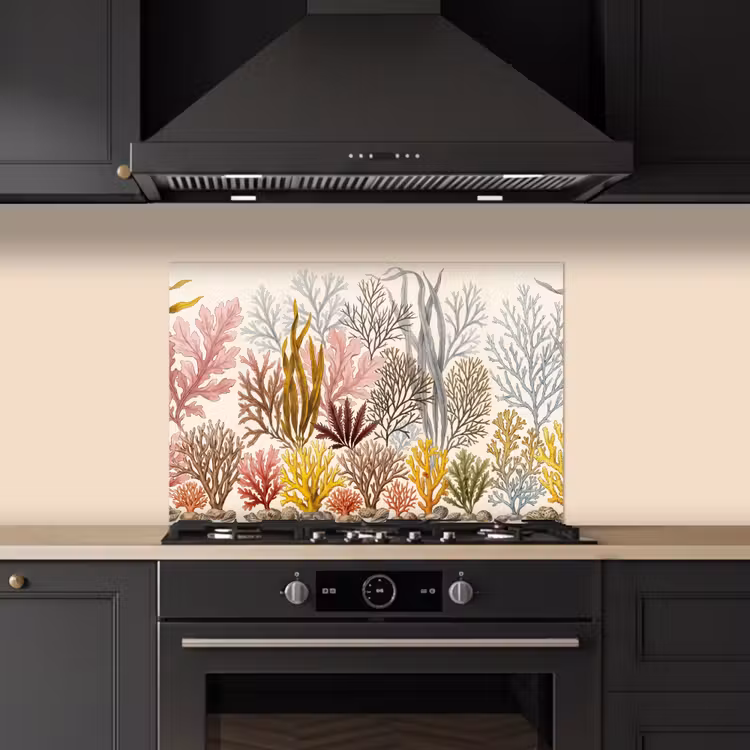 Natuur - Onderwater - Botanisch - Vintage - Kleurrijk keuken achterwand spatscherm klein -sfeer1
