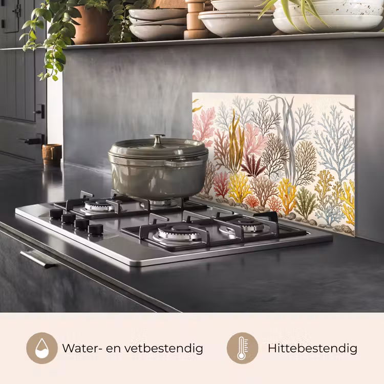 Natuur - Onderwater - Botanisch - Vintage - Kleurrijk keuken achterwand spatscherm klein -usp_NL