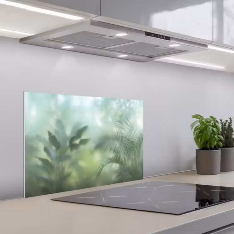 Natuur - Vervaagd - Groen - Abstract - Modern keuken achterwand spatscherm klein -3d_schuin