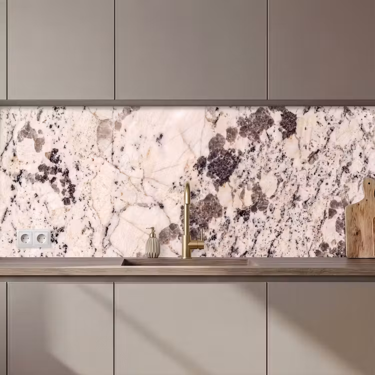 Natuursteen - Patroon - Abstract - Beige - Grijs keuken achterwand 2 middel zz_3dshopping