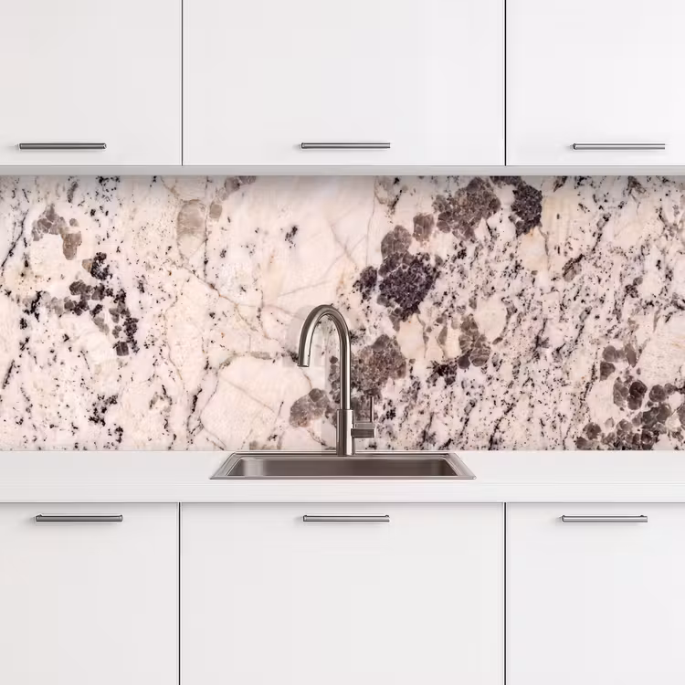 Natuursteen - Patroon - Abstract - Beige - Grijs keuken achterwand 2 middel -3d