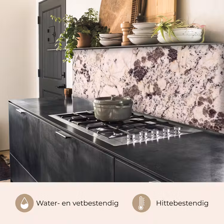 Natuursteen - Patroon - Abstract - Beige - Grijs keuken achterwand 2 middel -usp_NL