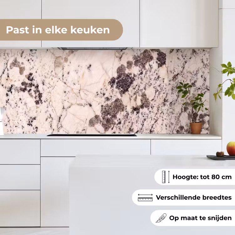 Natuursteen - Patroon - Abstract - Beige - Grijs keuken achterwand 2 middel -sfeer4_NL