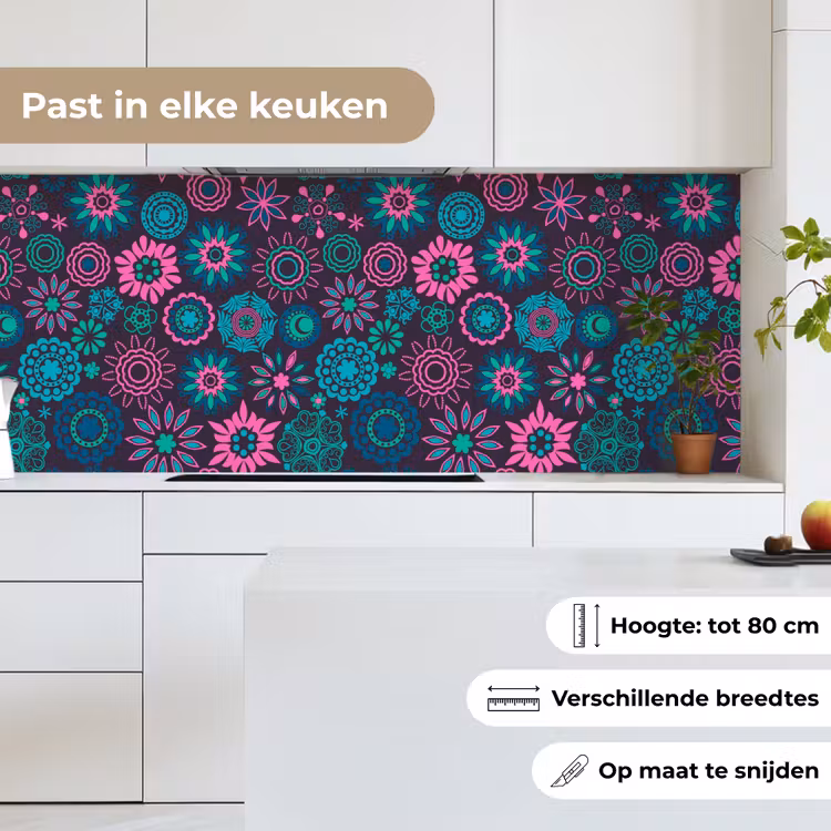 Neon - Bloemen - Patronen keuken achterwand 2 middel 871 -sfeer4_NL