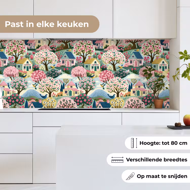 Nostalgisch - Idyllisch - Kleurrijk keuken achterwand 2 middel 871 -sfeer4_NL