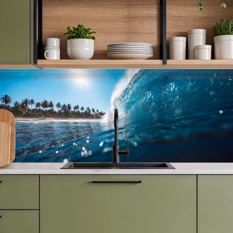 Oceaan - Golf - Strand - Natuur - Blauw keuken achterwand 2 middel -sfeer3