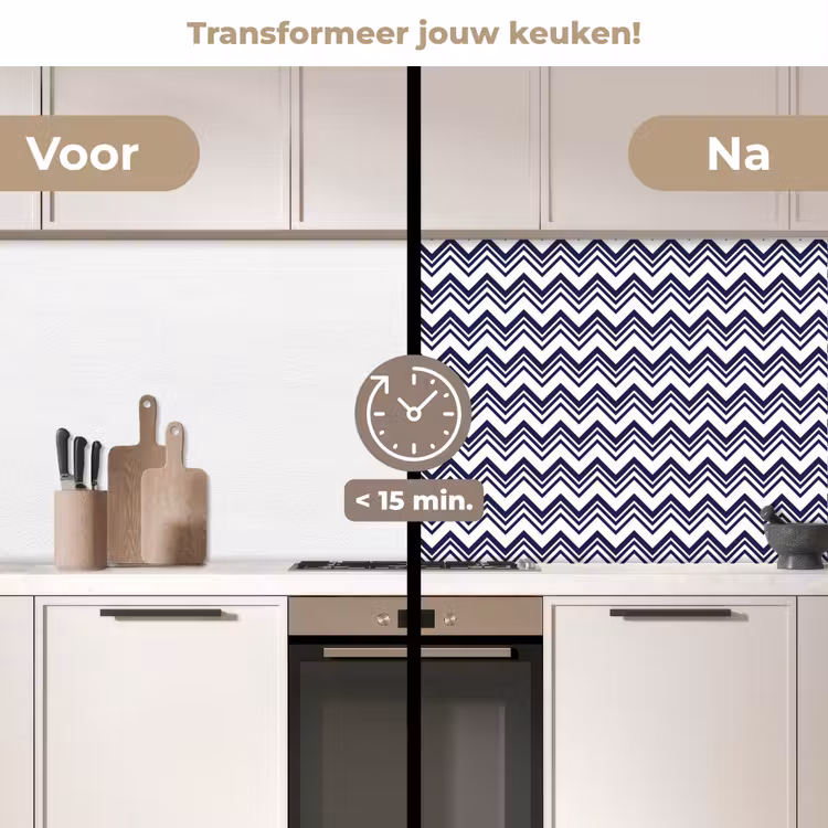 Oceaan - Golven - Blauw - Wit keuken achterwand 2 middel 871 -voor-na2_NL