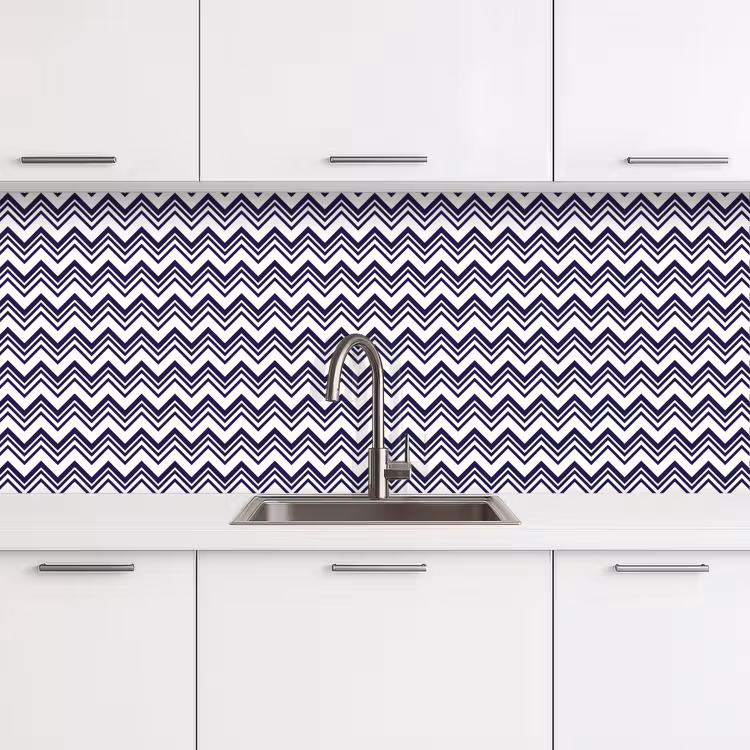 Oceaan - Golven - Blauw - Wit keuken achterwand 2 middel 871 -3d