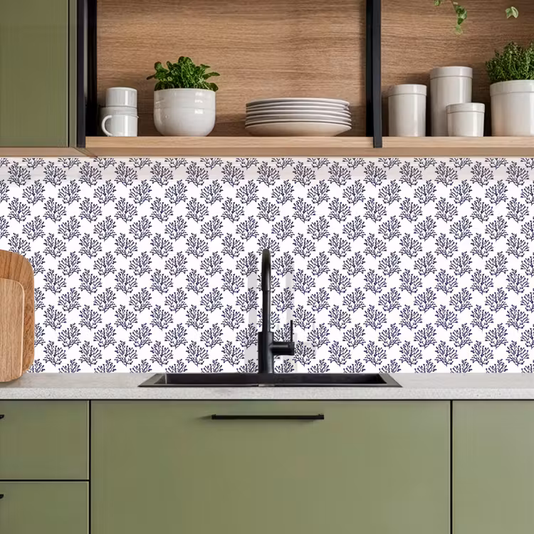 Oceaan - Koraal - Blauw - Wit keuken achterwand 2 middel 871 -sfeer3