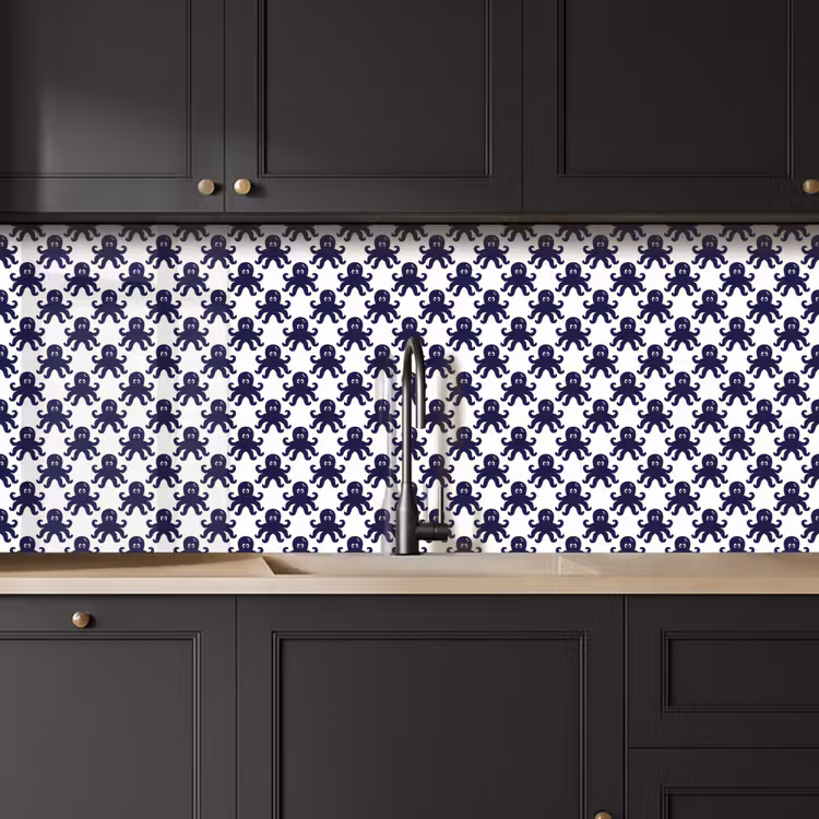 Oceaan - Octo - Blauw - Wit keuken achterwand 2 middel 871 -sfeer1
