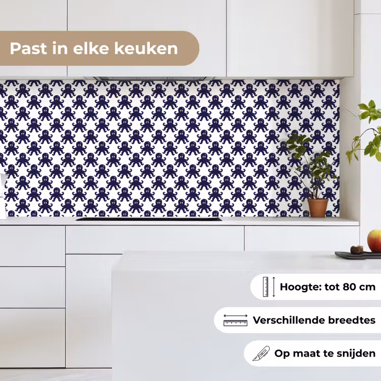 Oceaan - Octo - Blauw - Wit keuken achterwand 2 middel 871 -sfeer4_NL