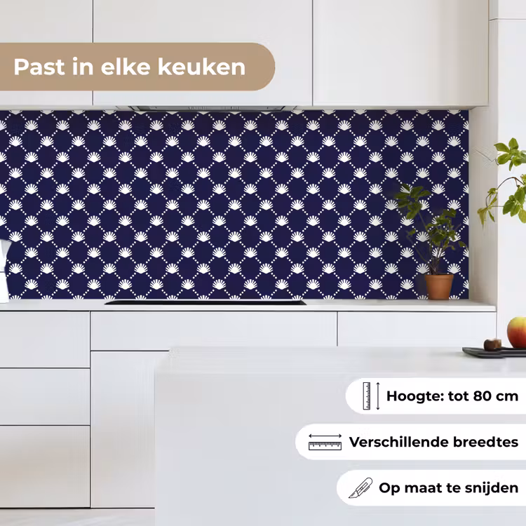 Oceaan - Schelp - Blauw - Wit keuken achterwand 2 middel 871 -sfeer4_NL