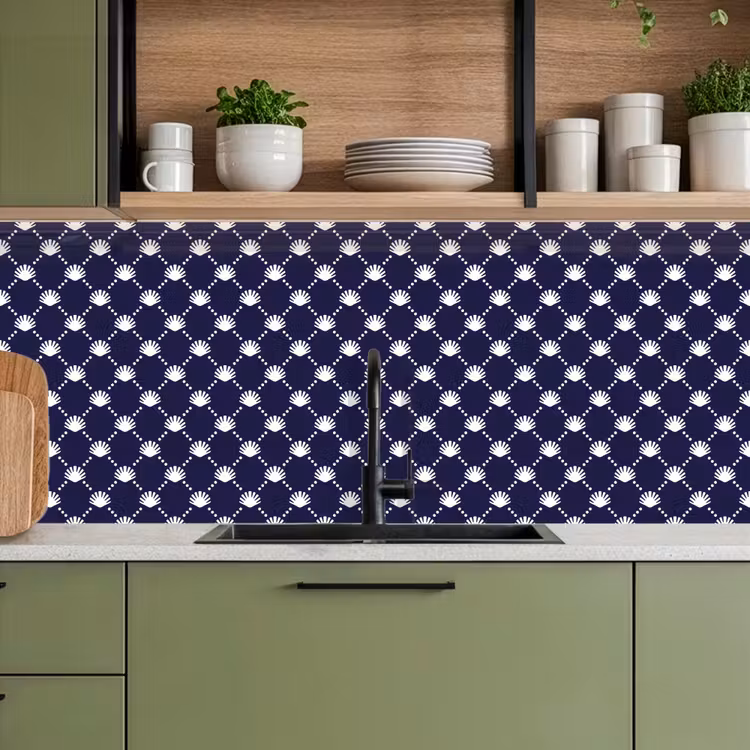Oceaan - Schelp - Blauw - Wit keuken achterwand 2 middel 871 -sfeer3