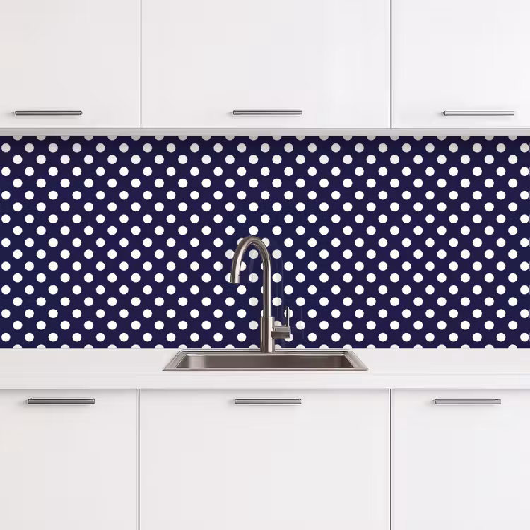 Oceaan - Stippen - Blauw - Wit keuken achterwand 2 middel 871 -3d