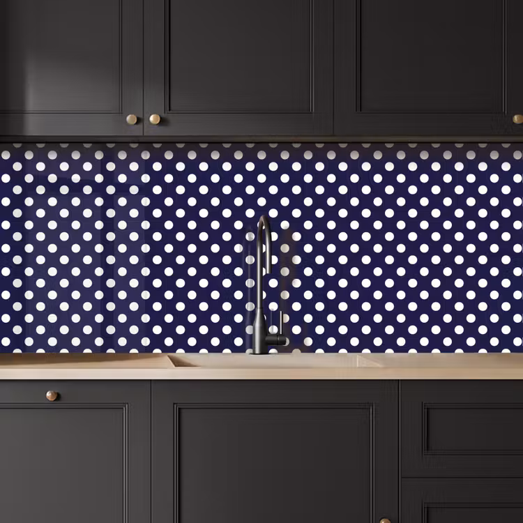 Oceaan - Stippen - Blauw - Wit keuken achterwand 2 middel 871 -sfeer1