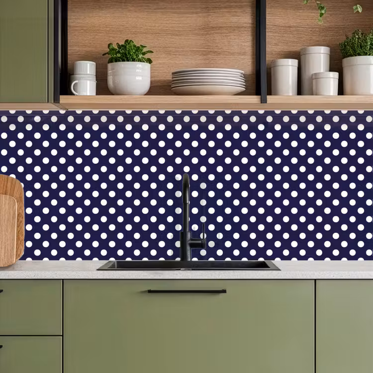 Oceaan - Stippen - Blauw - Wit keuken achterwand 2 middel 871 -sfeer3