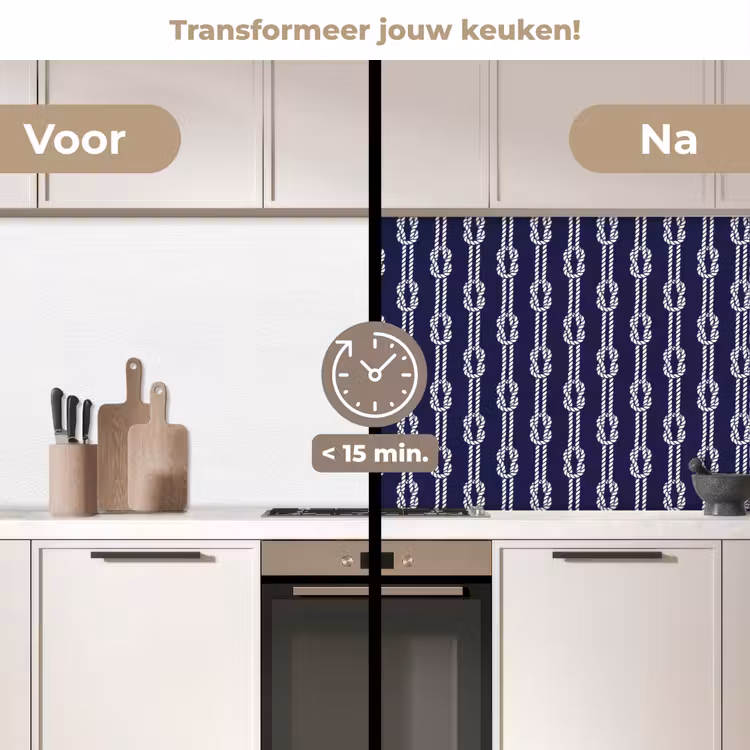Oceaan - Touw - Blauw - Wit keuken achterwand 2 middel 871 -voor-na2_NL