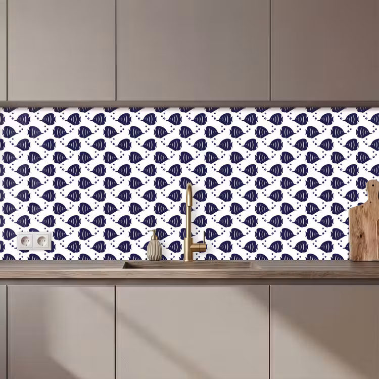 Oceaan - Vis - Blauw - Wit keuken achterwand 2 middel 871 zz_3dshopping