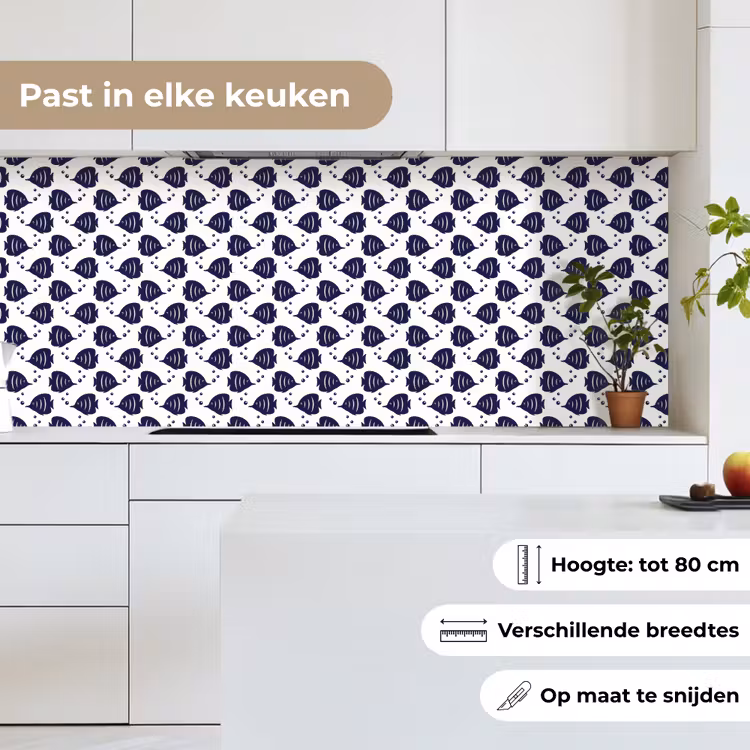 Oceaan - Vis - Blauw - Wit keuken achterwand 2 middel 871 -sfeer4_NL