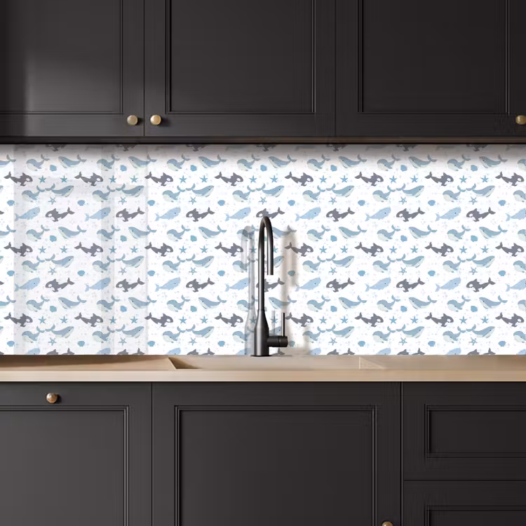 Oceaan - Walvis - Orka - Blauw keuken achterwand 2 middel 871 -sfeer1