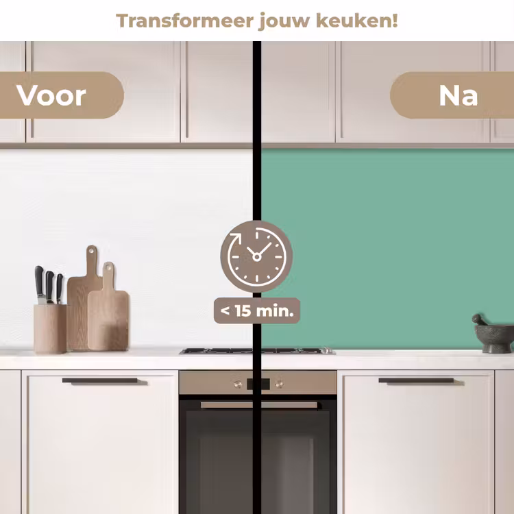 Ocean - Jade - Groen keuken achterwand 2 middel 871 -voor-na2_NL