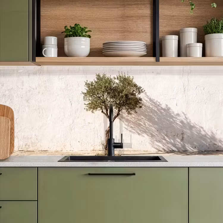 Keuken achterwand - Olijfboom - muur - wit - Olijfboom - muur - wit keuken achterwand 2 middel