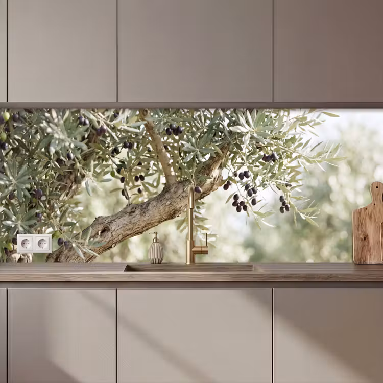 Keuken achterwand - Olijfboom - tak - groen - Olijfboom - tak - groen keuken achterwand 2 middel zz_3dshopping
