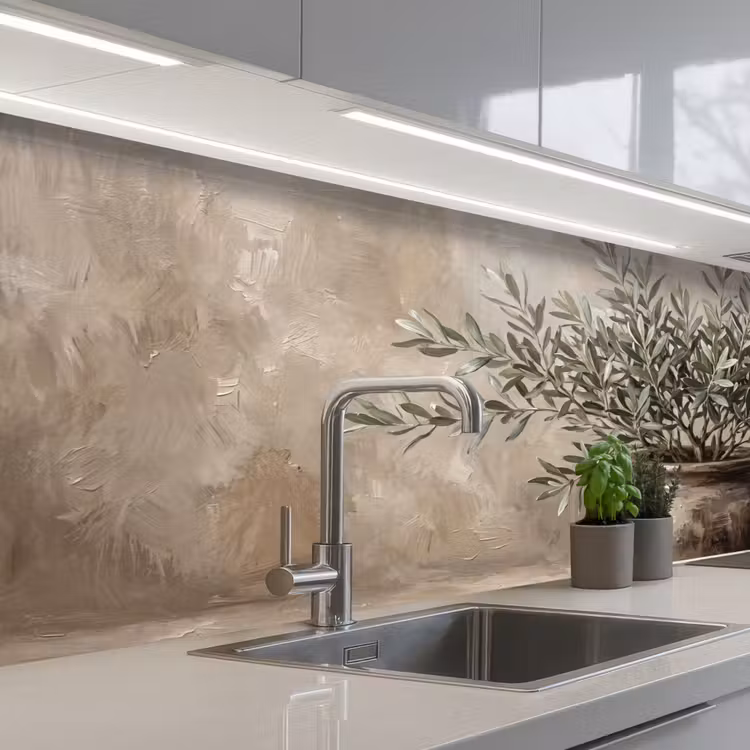 Olijfplant - Aardenpot - Abstract - Beige keuken achterwand 2 middel -3d_schuin