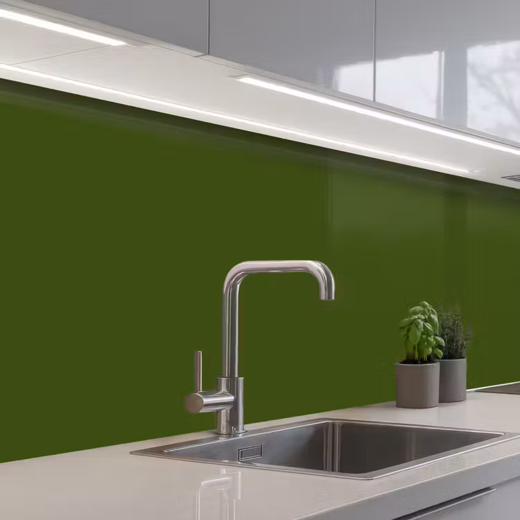 Olive - Drab - Groen keuken achterwand 2 middel 871 -3d_schuin