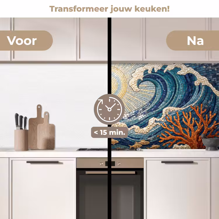 Onderwater - Koraal - Vis - Natuur - Kunst keuken achterwand 2 middel -voor-na2_NL