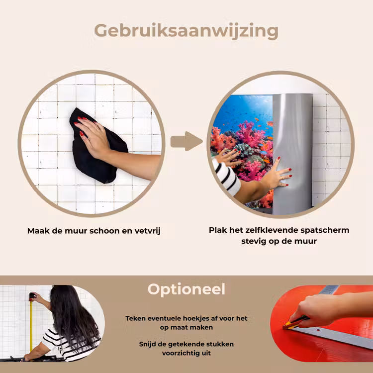 Onderwater - Koraalrif - Vissen - Oceaan - Natuur keuken achterwand spatscherm klein -gebruiksaanwijzing_NL