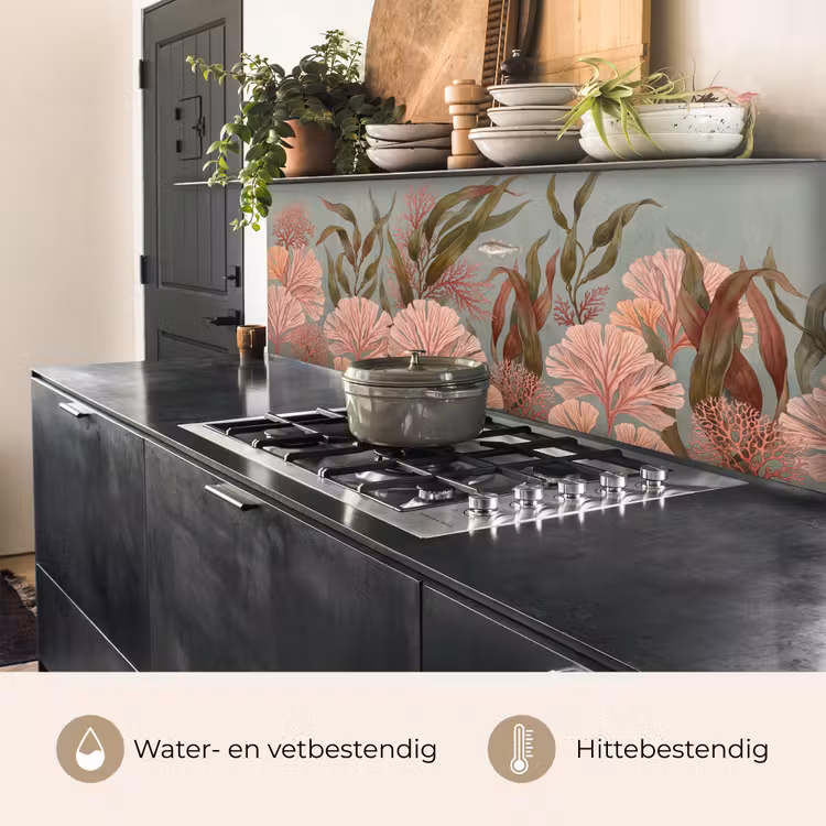 Onderwater - Planten - Vis - Vintage - Groen keuken achterwand 2 middel -usp_NL
