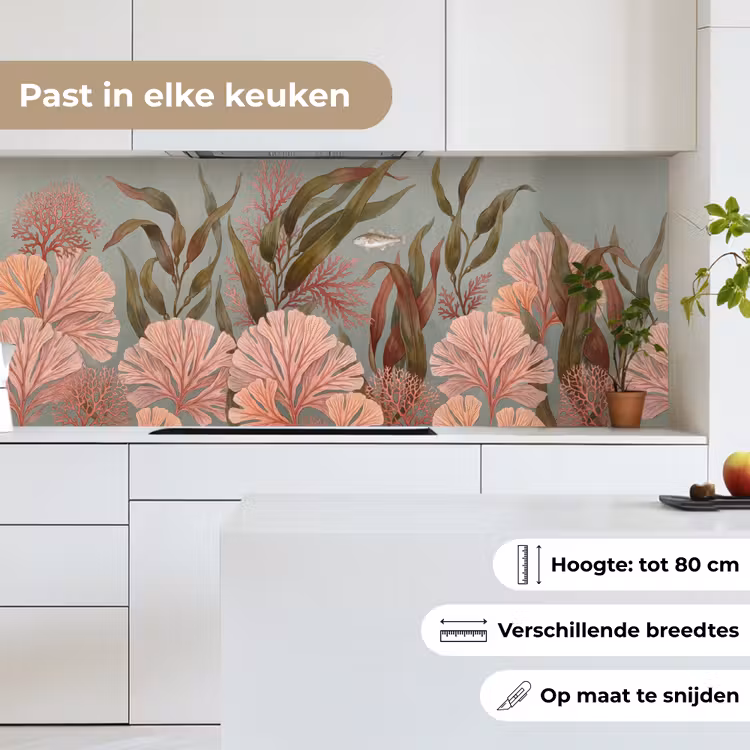 Onderwater - Planten - Vis - Vintage - Groen keuken achterwand 2 middel -sfeer4_NL