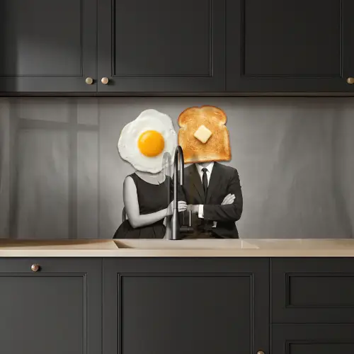 Ontbijt - Koppel - Ei - Brood keuken achterwand 2 middel -sfeer1