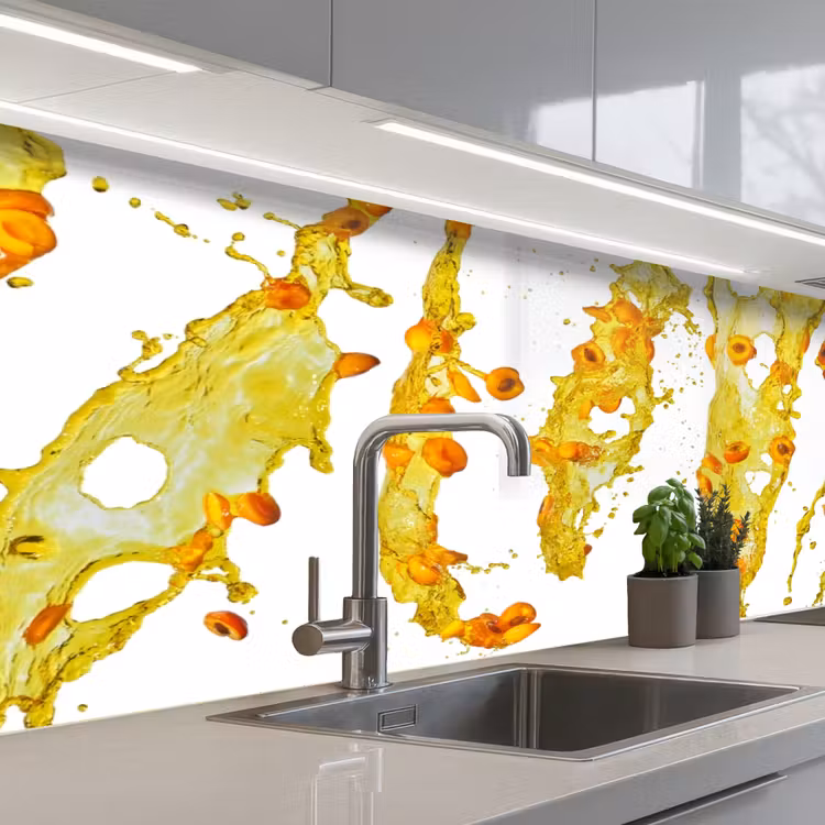 Oranje - Geel - Splash - Fruit keuken achterwand 2 middel -3d_schuin