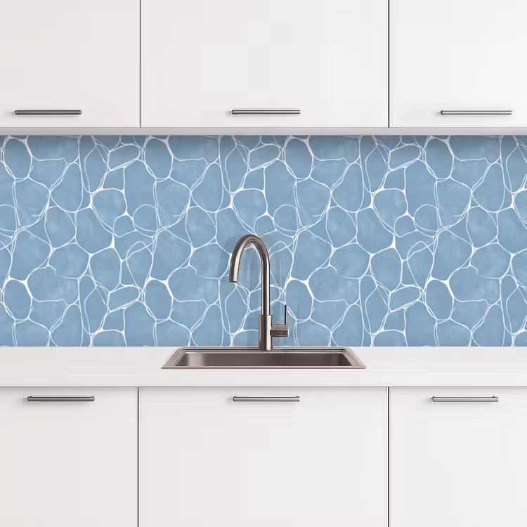Organisch - Patroon - Blauw keuken achterwand 2 middel 871 -3d