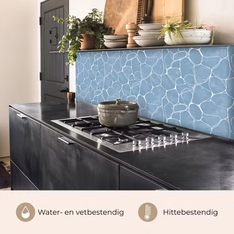 Organisch - Patroon - Blauw keuken achterwand 2 middel 871 -usp_NL