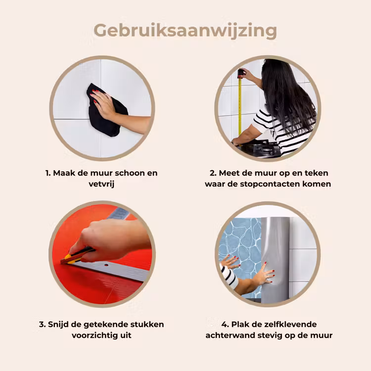 Organisch - Patroon - Blauw keuken achterwand 2 middel 871 -gebruiksaanwijzing_NL