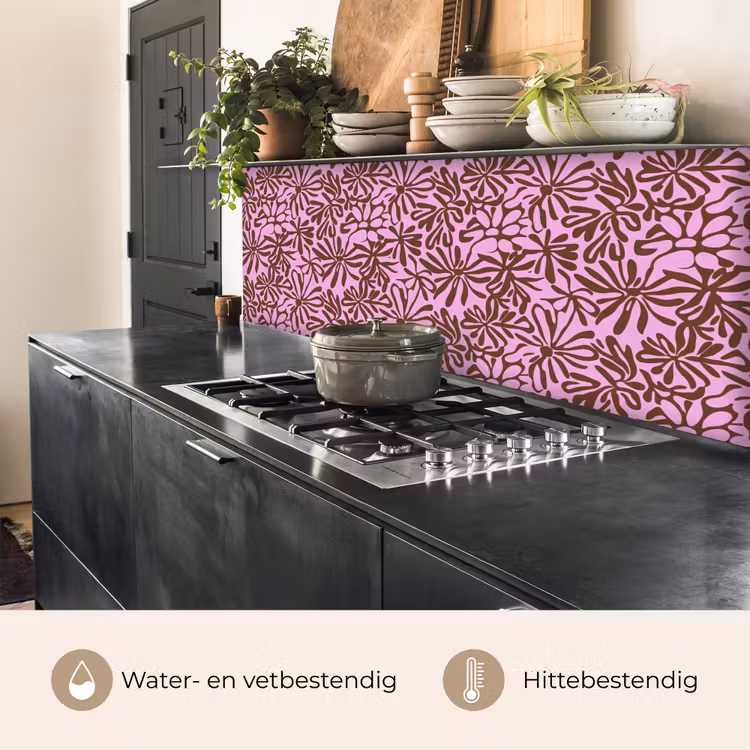 Organisch - Patroon - Roze keuken achterwand 2 middel 871 -usp_NL