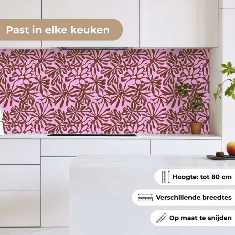 Organisch - Patroon - Roze keuken achterwand 2 middel 871 -sfeer4_NL