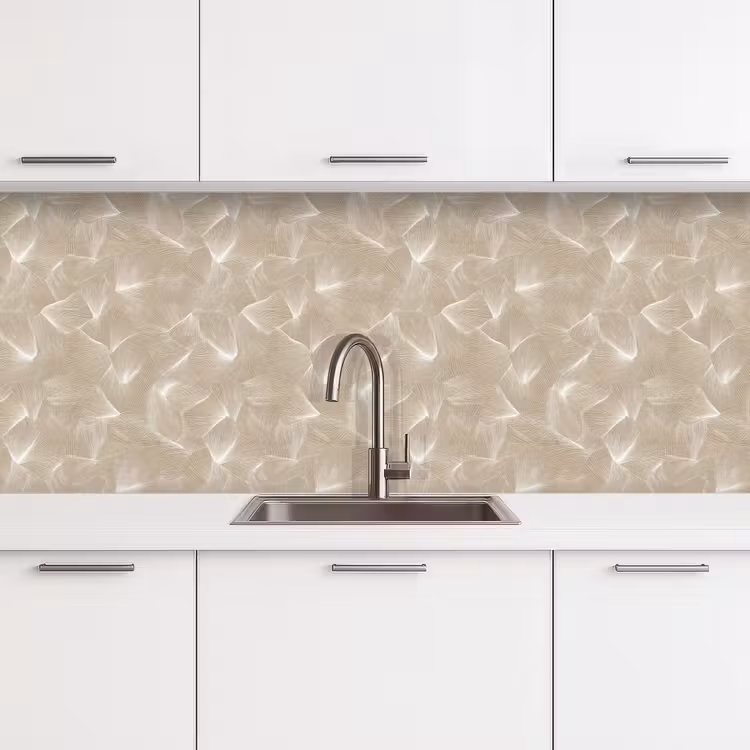 Organisch - Textuur - Beige keuken achterwand 2 middel 871 -3d