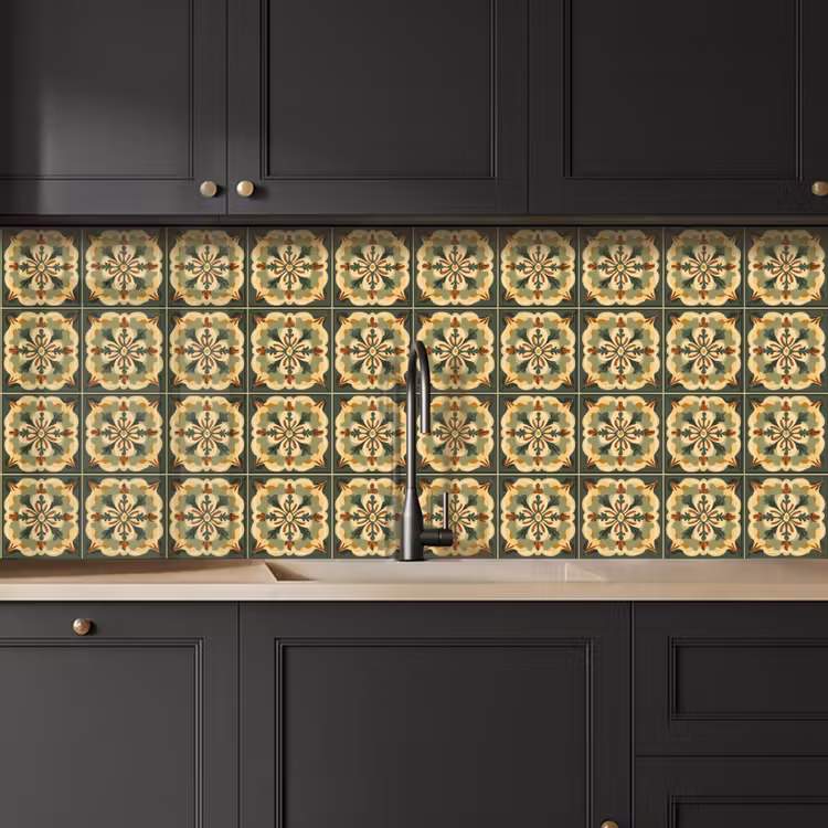 Ornament - Patroon - Groen keuken achterwand 2 middel 871 -sfeer1