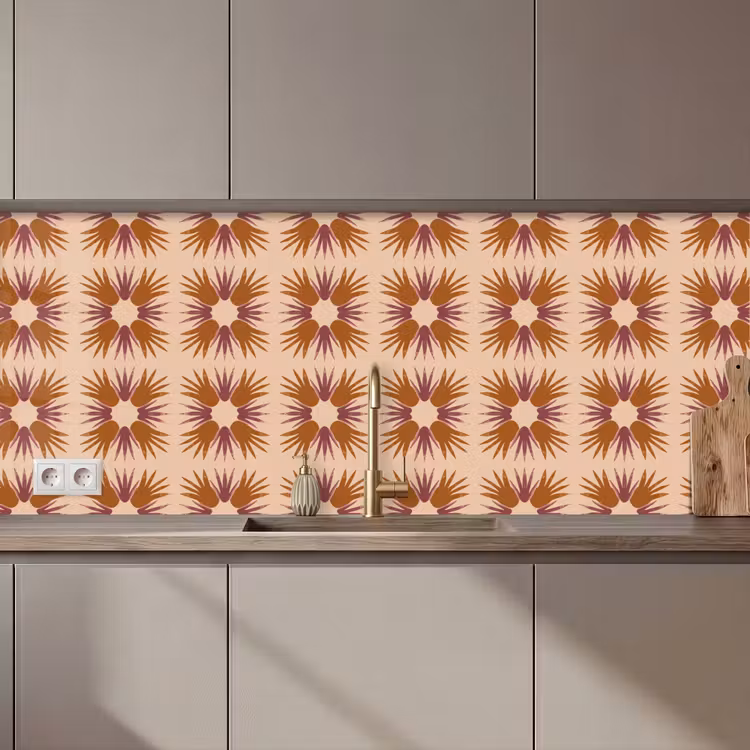 Ornament - Patroon - Oker keuken achterwand 2 middel 871 zz_3dshopping