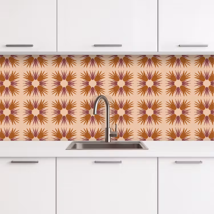 Ornament - Patroon - Oker keuken achterwand 2 middel 871 -3d