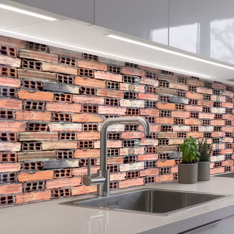 Oud - Stenen - Muur keuken achterwand 2 middel 871 -3d_schuin