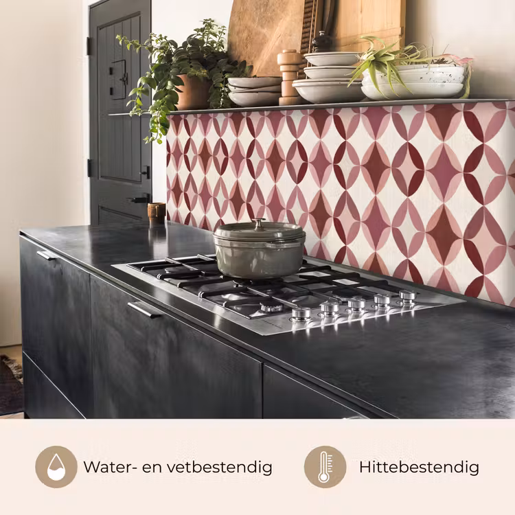 Ovaal - Textuur - Roze keuken achterwand 2 middel 871 -usp_NL