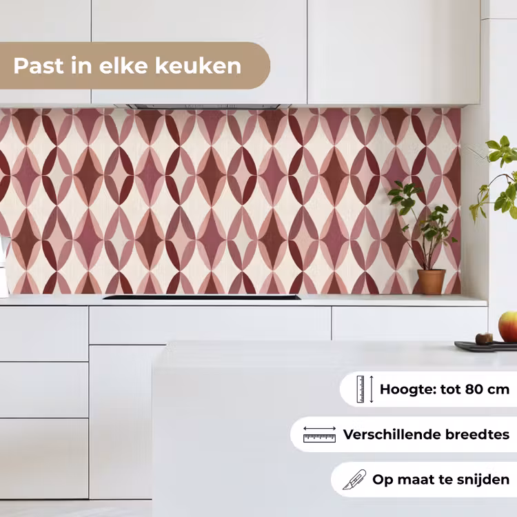 Ovaal - Textuur - Roze keuken achterwand 2 middel 871 -sfeer4_NL