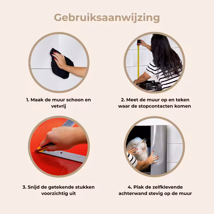 Paard - Dieren - Zwart keuken achterwand 2 middel -gebruiksaanwijzing_NL